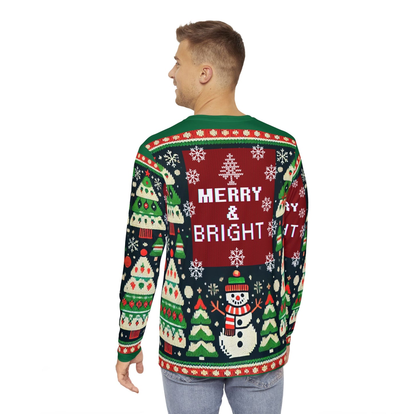 Christmas Long Sleeve Shirt - Merry & Bright Holiday Tee