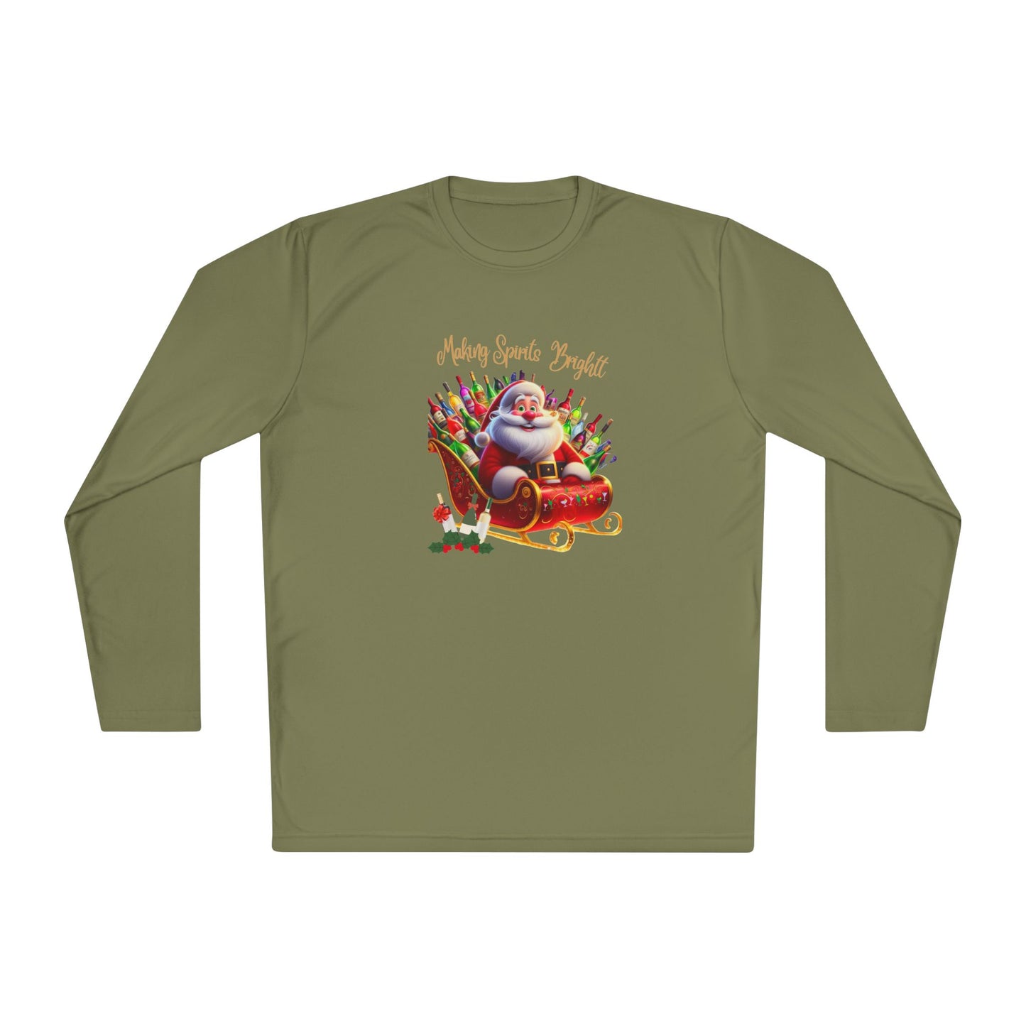 Santa Making Spirits Bright Long Sleeve Tee