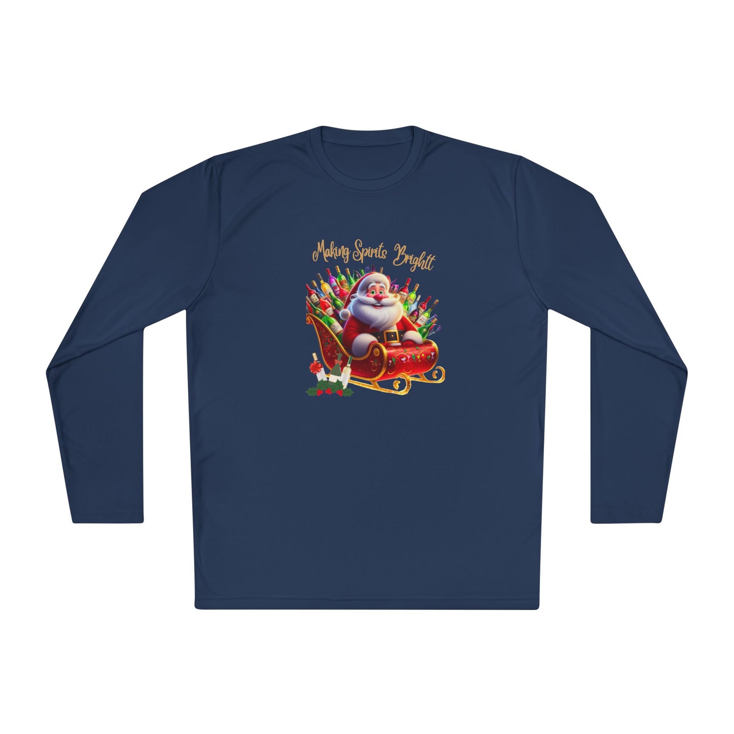 Santa Making Spirits Bright Long Sleeve Tee