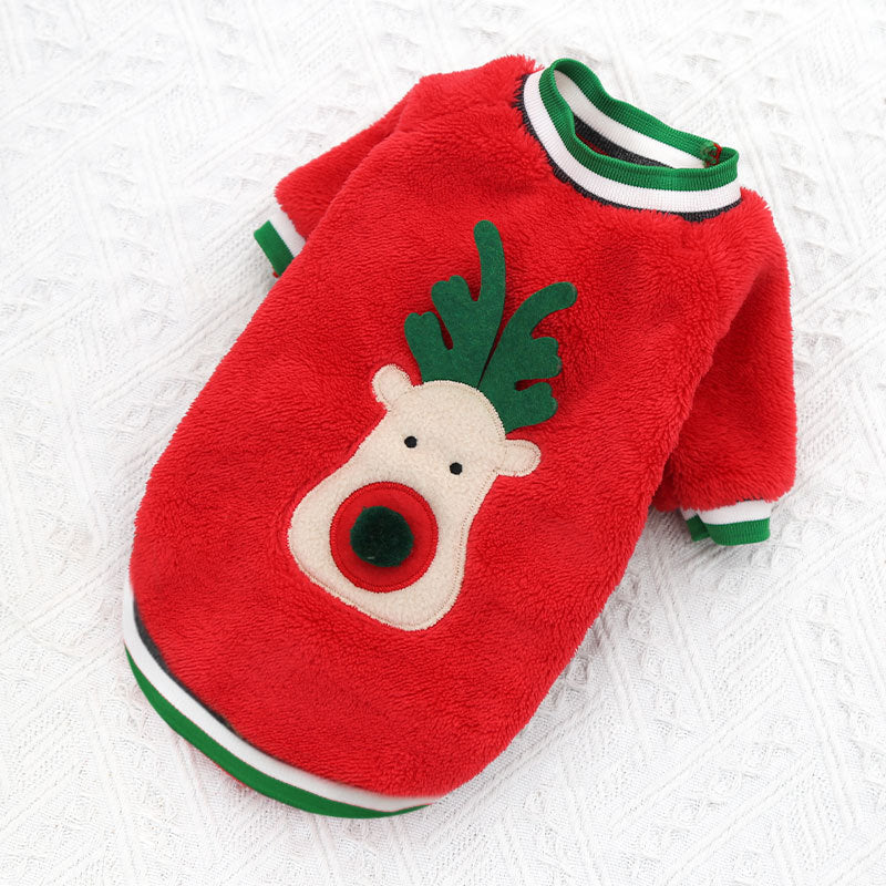 Christmas Costume Coral Fleece Dog Sweater