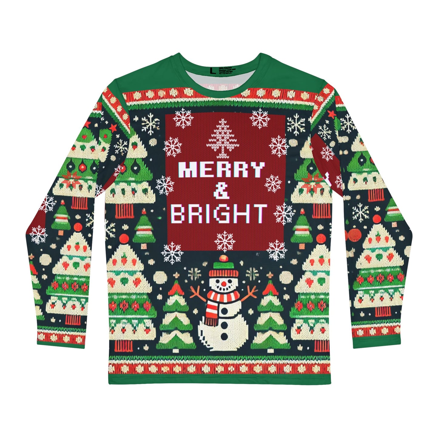 Christmas Long Sleeve Shirt - Merry & Bright Holiday Tee