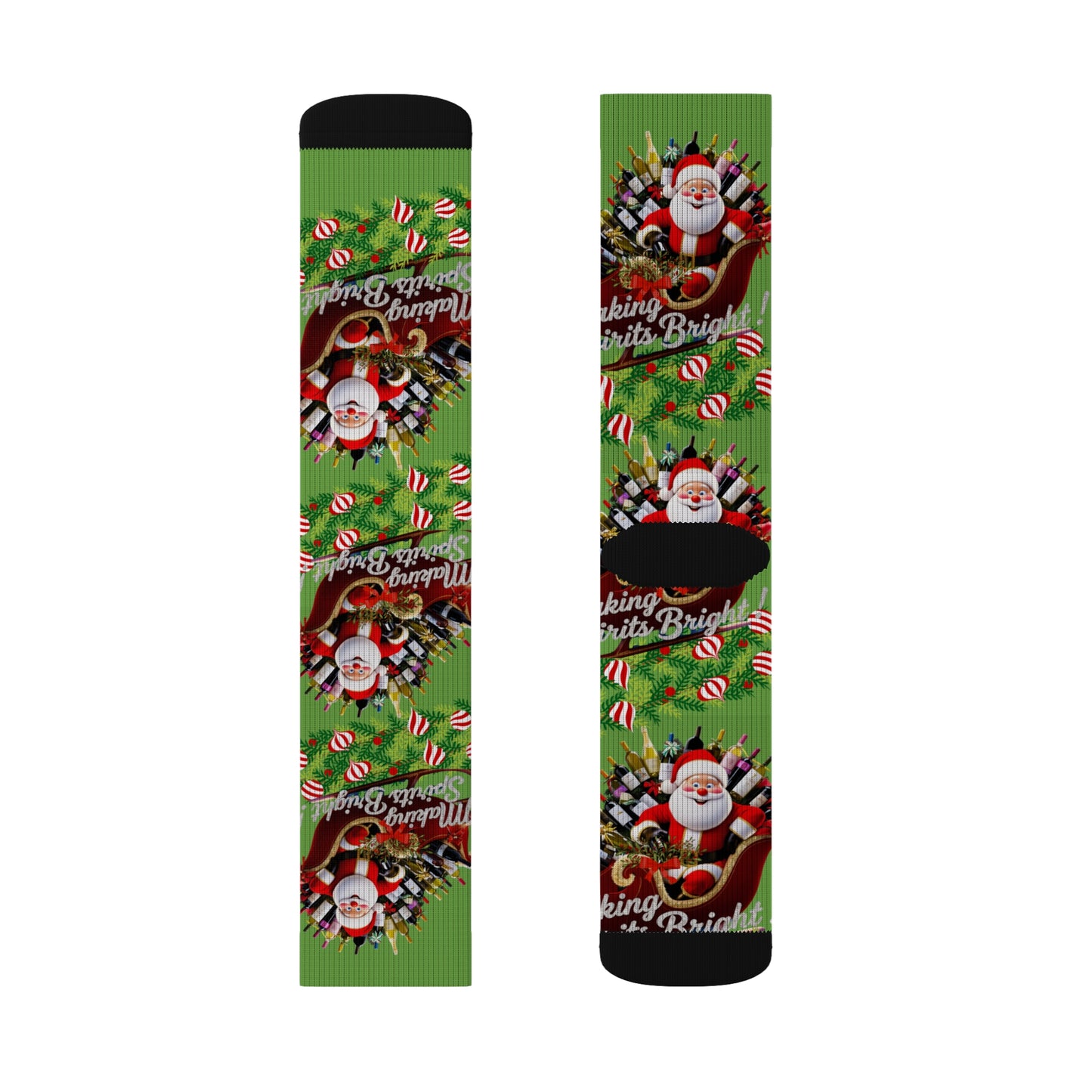 Santa's Sleigh Wine Socks