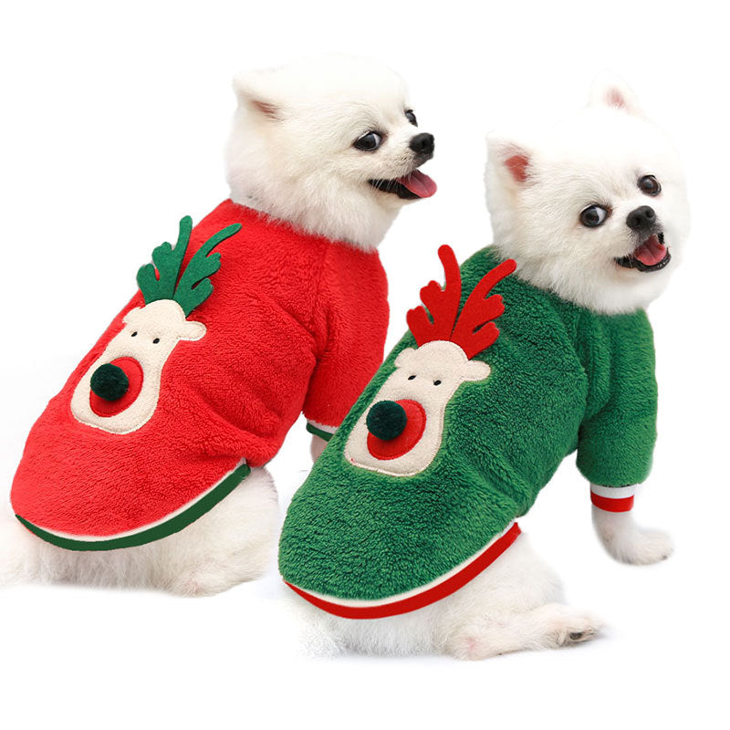 Christmas Costume Coral Fleece Dog Sweater