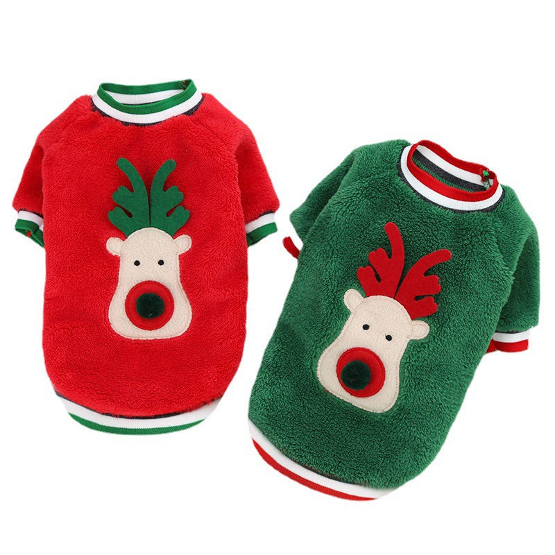 Christmas Costume Coral Fleece Dog Sweater