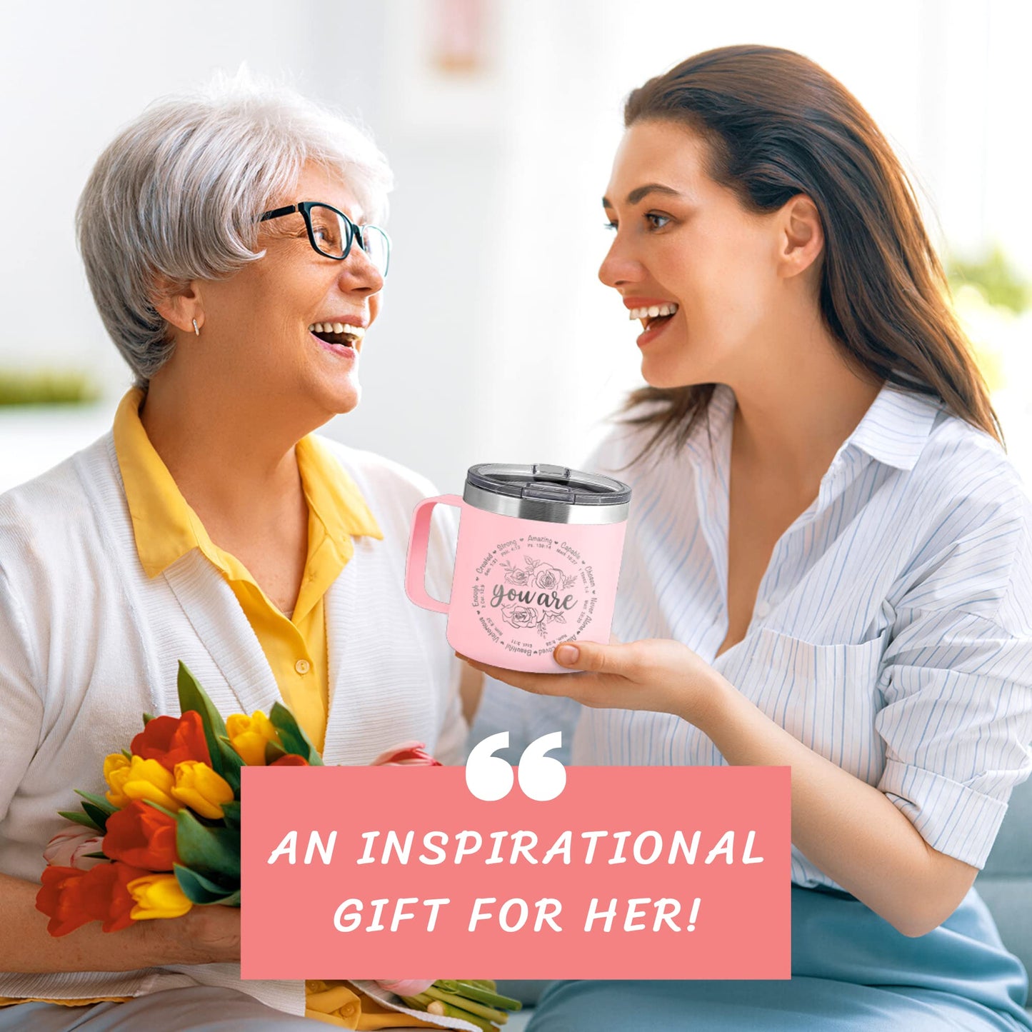 Christian Gifts for Women - Religious Gifts for Women - Birthday Gifts for Mom, Grandma, Sister, Friend, Coworker, Women - Mothers Day Gifts - Inspirational Spiritual Catholic Gifts Women - 14 Oz Mug