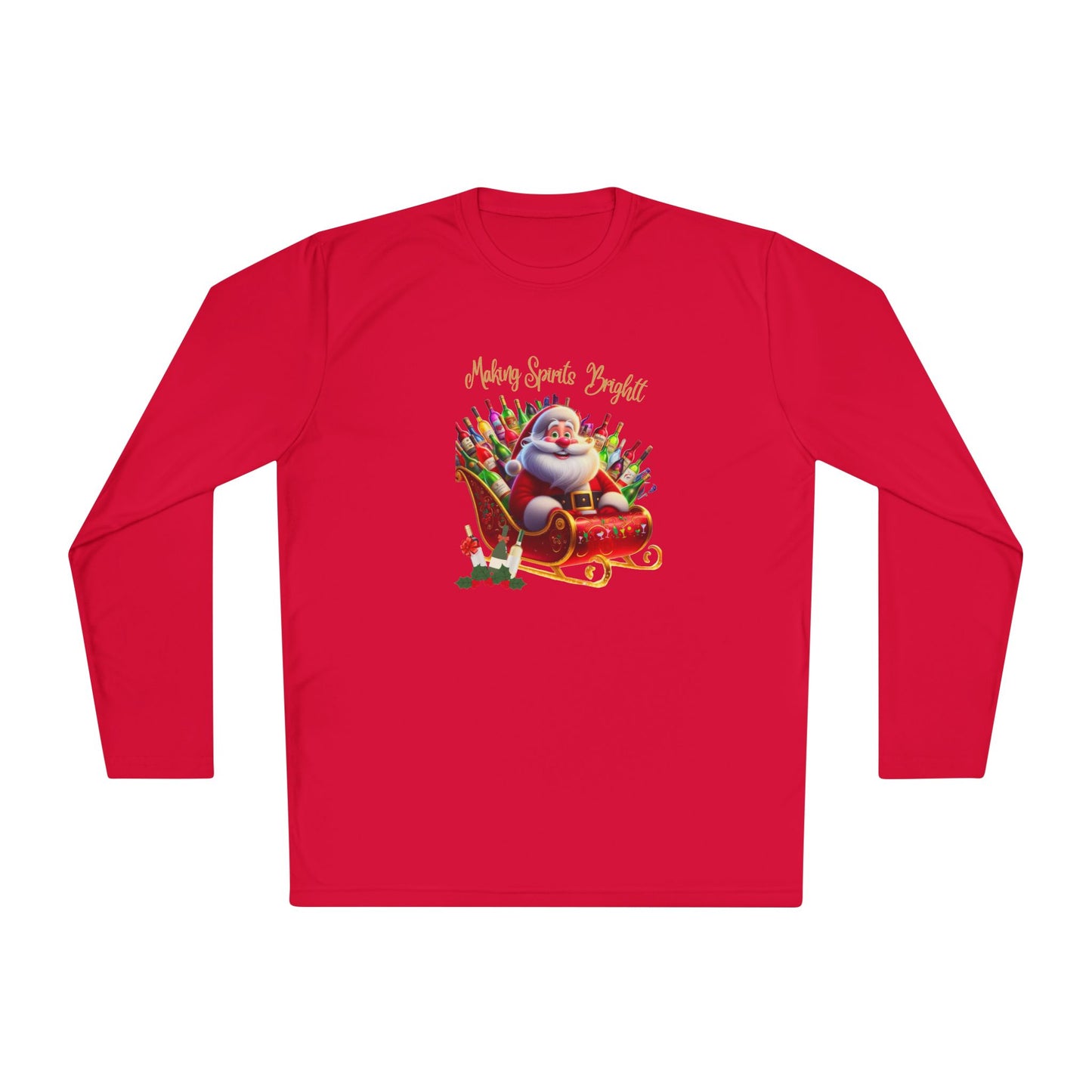 Santa Making Spirits Bright Long Sleeve Tee