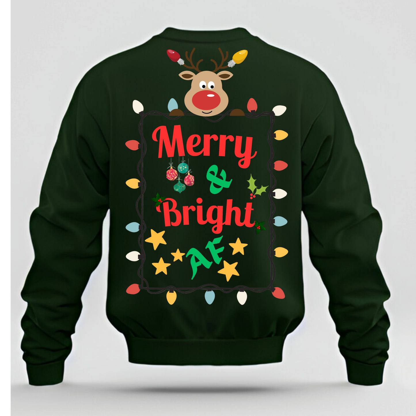 Merry and Bright AF Holiday Sweater Design