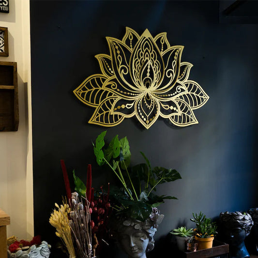 Metal Craft Decorations Lotus Wall Art Indoor Outdoor Hanging Pieces
