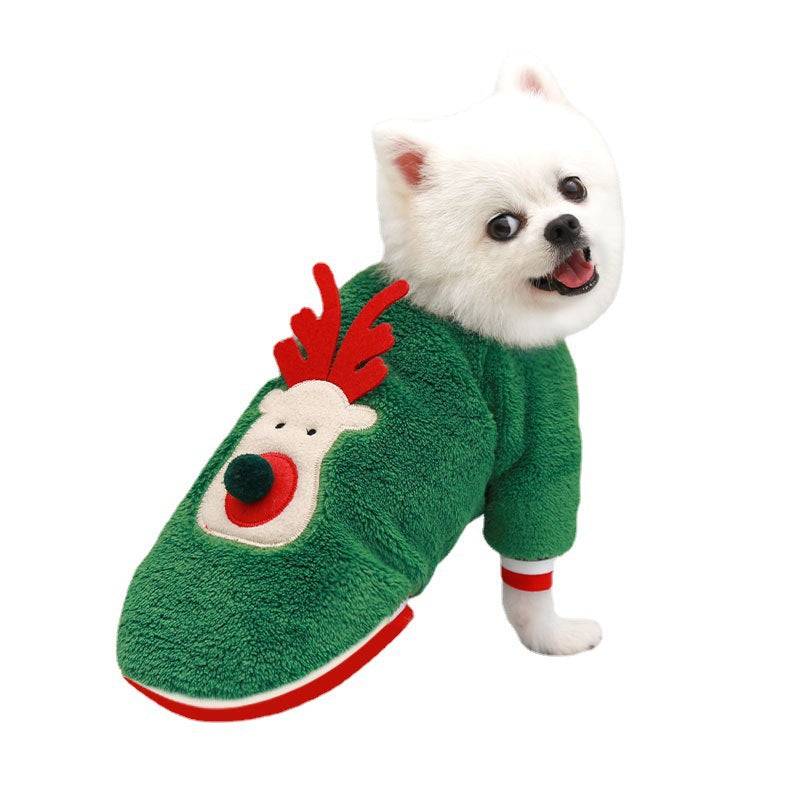 Christmas Costume Coral Fleece Dog Sweater