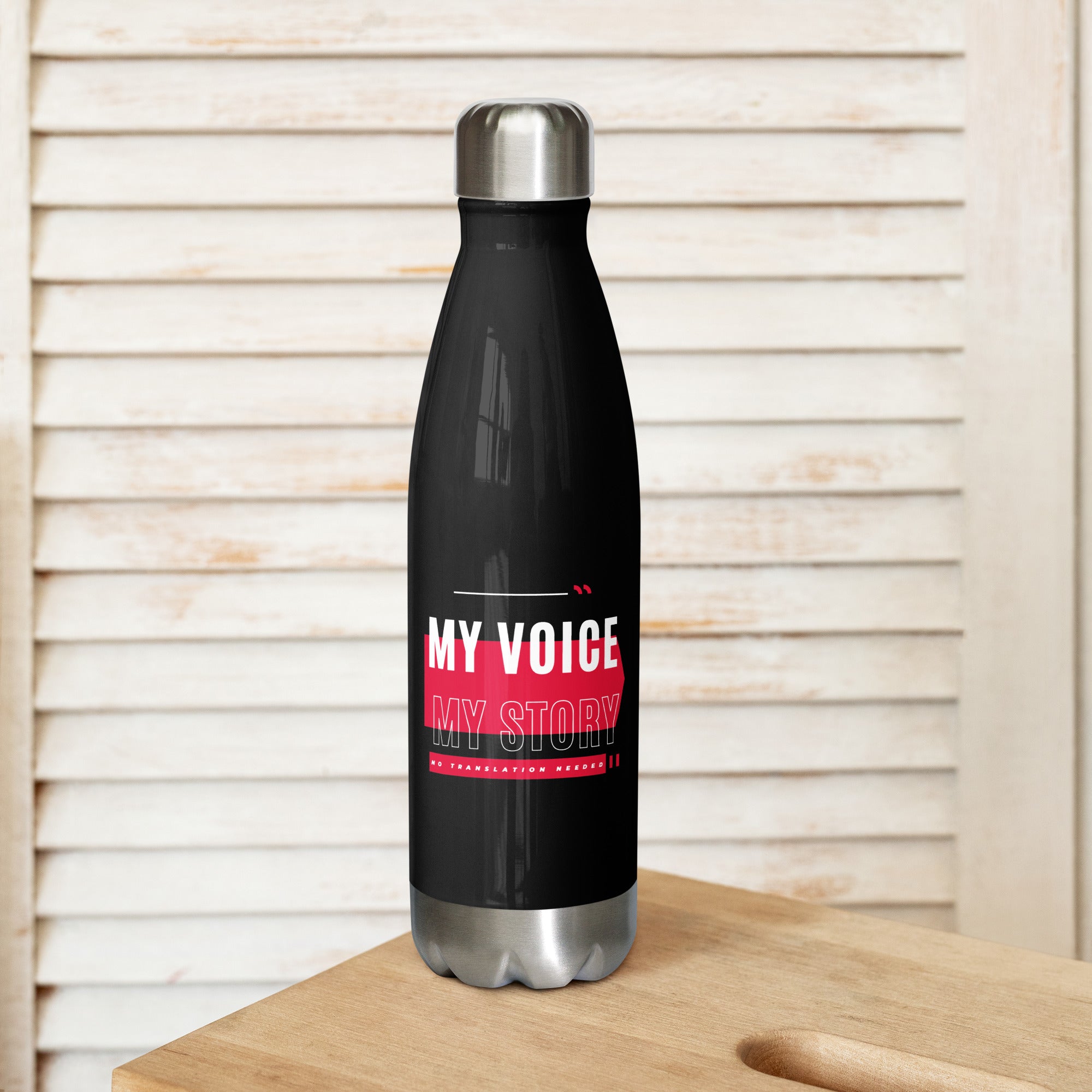 My Voice. My Power Stainless steel water bottle